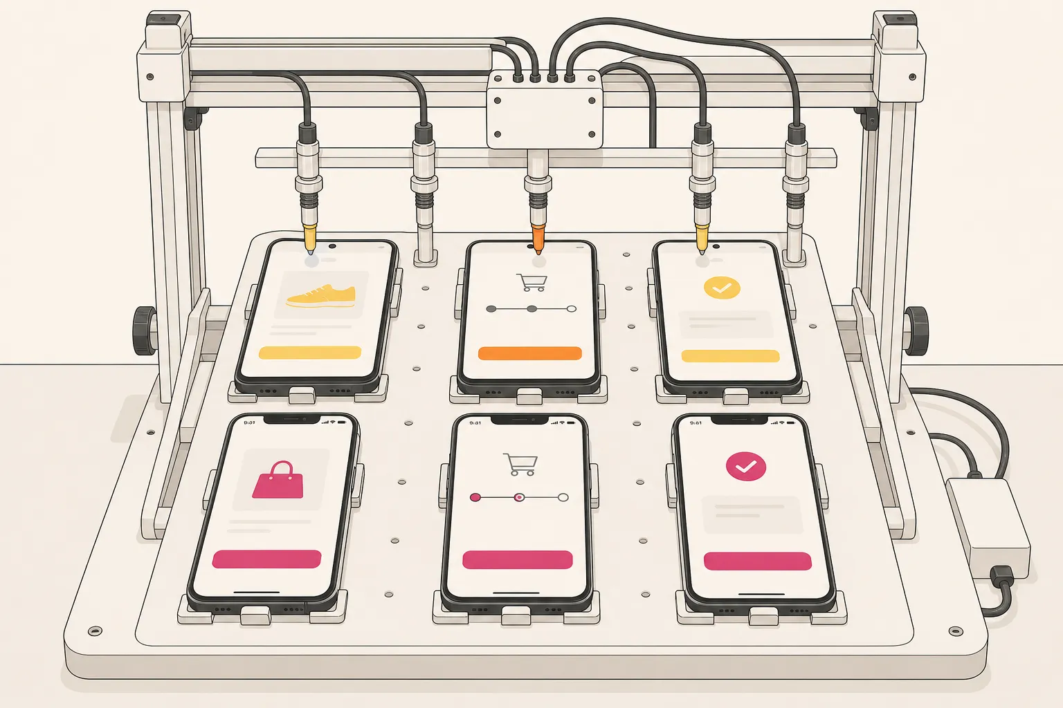 Your guide to mobile app testing automation. Cover core E2E flows, AI-generated scenarios, deterministic execution, parallel devices, and clear bug reporting.